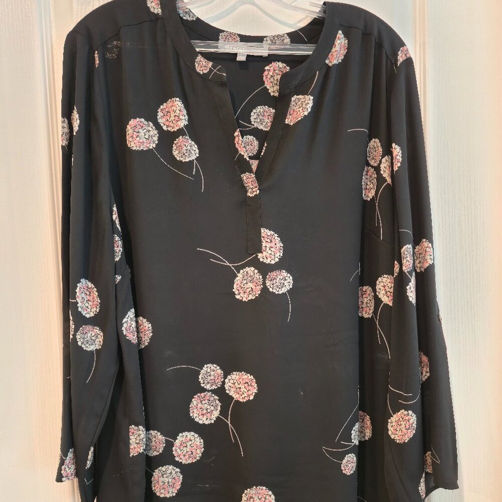 Danielrainn Sheer 3/4 Sleeve Blouse